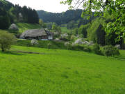 Blick nach S�dosten zum Duggenhauerhof im Suggental am 3.5.2008