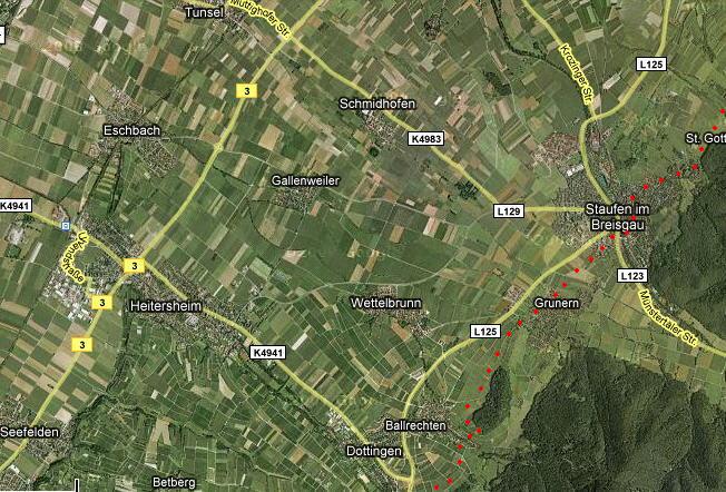 Wiiwegli: St.Gotthardhof - Staufen - Grunern - Altenberg - Fohrenberg - Ballrechten (- Castellberg) 