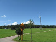 Blick nach Nordwesten �bers Windrad beim Fernhof zu Fernh�he und geigersh�usle (links) am 13.8.2008