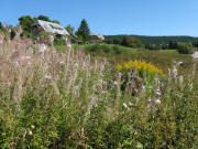 Blick nach Norden �bers Hofmatten-Moor zum Klausenhof und Benediktenhof (rechts) am 12.9.2008