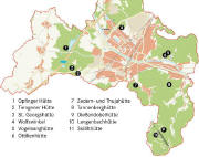 H�tten im Stadtwald Freiburg