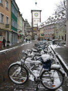 Blick nach S�dosten �ber die Salzstrasse zu Oberlinden und Schwabentor am 14.2.2009