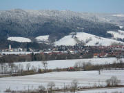 Tele-Blick von Fischbach nach Nordosten auf Stegen am 18.2.2009