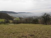 Blick von der Stra�e Schallsingen - St.Johannis Breite nach Westen auf Obereggenen am 4.2.2009