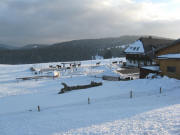 Blick �ber den Haldenmeierhof nach Osten am 27.1.2009 um 16 Uhr