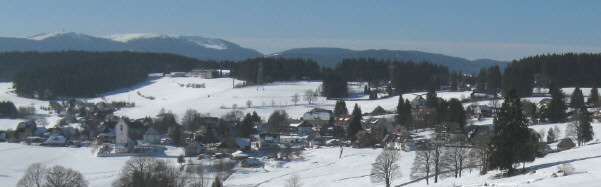 Blick nach S�den �ber Saig zum Feldberg am 25.1.2009