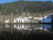 Blick nach Osten �ber den Schwarzabrucksee zur Strasse nach Brenden am 10.1.2009