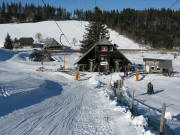 Blick nach Westen �ber den Stollenbach-Lift zur Stollenbacher H�tte am 30.1.2009