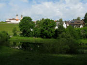 Blick nach Nordwesten �ber den Strittbachweiher auf St. M�rgen am 7.6.2009