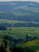 Tele-Blick von "Auf der Eck" bei St.Peter nach S�den �ber Oberibental, Zwerisberg und Spirzen  zum Fahrenberg ob Breitnau am 7.5.2009