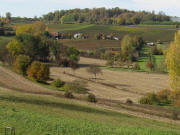 Blick nach Westen �ber die Winzerh�fe zum Kahlenberg am 27.10.2009