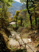 Blick vom Schlossbergturm zum kleinen Kanonenplatz am 31.10.2009 - neue Treppe