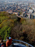 Blick vom Schlossbergturm am 31.10.2009 nach Westen zur Freiburger Altstadt 
