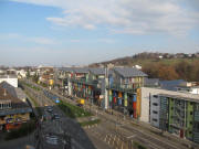Solarsiedlung Vauban am 18.12.2009: Blick zum Lorettoberg (rechts)