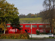 Blick nach Norden in Freiburg-Stadt ber die Cola-Werbung bei Ganter Bru zum Schlossberg am 31.10.2009