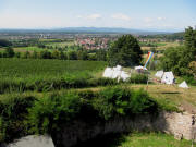 Blick von der Hochburg nach Westen �ber EM-Windenreute zum Kaiserstuhl am 6.9.2009