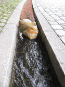 Steinerner Fisch im Bächle beim Adelhauserplatz am 5.9.2009