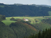 Blick nach Nordosten vom Bernauerhof zum Metzgersh�usle am 26.8.2009