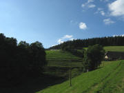Blick nach Nordwesten hoch zum Fuchslochhof am 1.9.2010