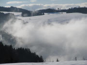 Tele-Blick von Schweighöfe nach Süden über Nebel im Spirzen am 24.1.2010