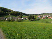 Blick vom Hummelberg-Rundweg nach Norden auf Gresgen am 29.4.2010