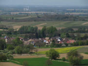 Tele-Blick vom Rosenberg zwischen Zunzingen und Britzingen nach Westen über Dattingen am 27.4.2010