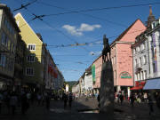 Bertoldsbrunnen am 1.10.2010: Blick nach Norden in die Kaiser-Joseph-Strasse, genannt KaJo