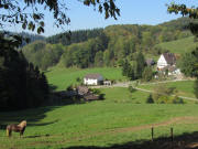 Blick vom Kern-Schillingerhof nach Westen zu Kammerhöfe am 12.10.2010 - s'Hornisse links
