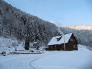 Blick nach S�dwesten zum Kohlbach-h�usle am 16.12.2010 - Schnee -5 Grad