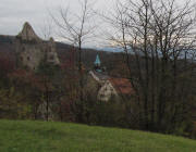 Blick nach S�dosten zur Ruine Landeck am 18.11.2010
