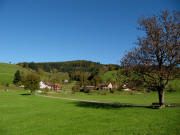 Blick nach Norden am 26.10.2010zu Ziegelhof (links), Bläsihof (rechts) und Dobelhof (Mitte oben)