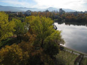 Seepark-Aussichtsturm am 29.10.2010: Blick nach S�den �ber die Stusie zum Sch�nberg