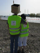 Rheininsel gegen�ber AKW Fessenheim am 10.4.2011: Non au Nucleaire