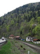 Blick nach Nordwesten zum ehemaligen Bahnhof Hirschspring am 14.4.2011
