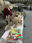 Frau Isele am Stand der Kinderkrebs-Hilfe am 26.3.2011