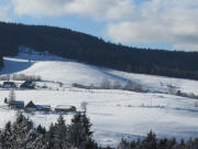 Tele-Blick von der Lafette nach S�den am 3.1.2011 zum Skihang Windeck und Kingenhof 