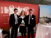 WorkGreen Freiburg am 22.1.2011: Steffen Bittler, Sonja Kopp und Volker Henninger (rechts) von S.A.G Solarstrom aus Freiburg