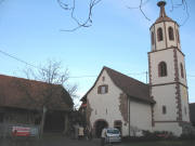 Blick nach Norden zum Storchenturm von St.Michael in Denzlingen am 14.1.2007
